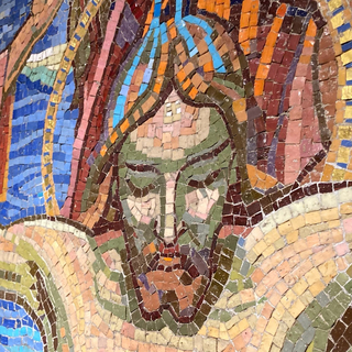 Le baptême du Christ dans une mosaïque